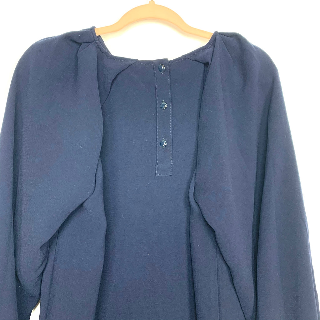 Sezane Navy Blue Dress With Back Buttons & Bubble Sleeves- Size 42 The Saved Collection Sezane Navy Blue Dress With Back Buttons & Bubble Sleeves- Size 42 The Saved Collection