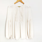 LOFT Cream Embroidered Blouse- Size XS