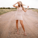 No Brand Apricot Racerback Ribbed Bodycon Dress- Size ~S (See Notes)