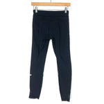 Lululemon Black Front Zipper Leggings With Side Mesh- Size 4 (Inseam 24")