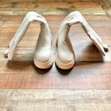 Pretty Little Thing Cream Chunky Knee Boots- Size 5 (US 7, see notes)