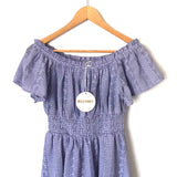 Wild Honey Light Purple Off the Shoulder Embroidered Dress NWT- Size S