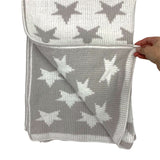 Smilo Grey and White Star Print Baby Blanket