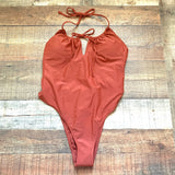 Abercrombie & Fitch Burnt Orange High Leg Cheeky One Piece Swimsuit NWT- Size M