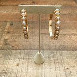 Large Gold with Pearls Hoop Earrings