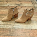 Vince Camuto Block Heel Side Buckle Booties- Size 7 (LIKE NEW)