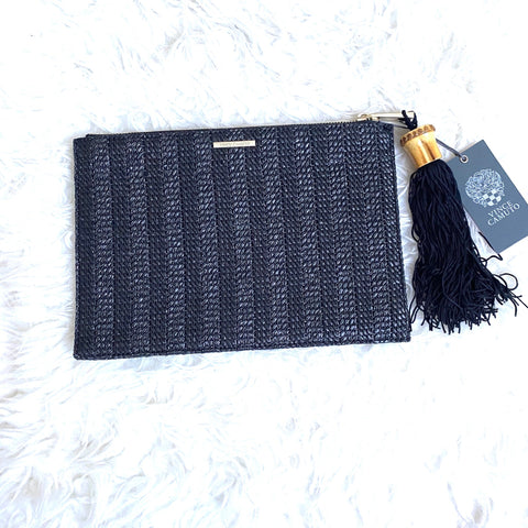 Vince Camuto Black Tassel Clutch NWT