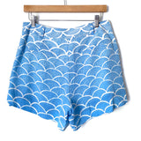 Annie Griffin Blue Printed Silk Shorts- Size 10