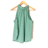 J Crew Green Gingham Choker Tie Back Blouse- Size 4