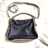 Kate Spade Black/Taupe Leather Zipper Closure Handbag