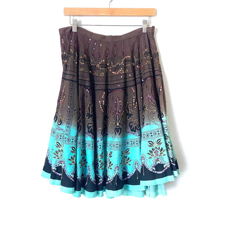 Zara TRF Brown Embroidered Sequined Skirt- Size M (see notes)