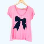 Wildfox Pink "Bow" Tee- Size XS