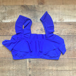 No Brand Royal Blue High Waisted Ruffle Top Two Piece Set- Size M (sold as set)