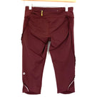 Lululemon Burgundy With Ruffle Side Detail and Striped Panel- Size 4 (Inseam 16”)