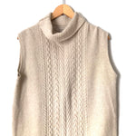 LOFT Ivory Cable Knit Turtle Neck Sweater Vest- Size S