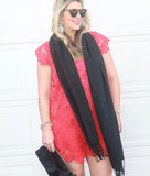 BB Dakota Red Lace V-Neck Dress- Size L