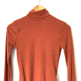Free People Intimately Rust Ribbed Turtleneck Bodysuit- Size S