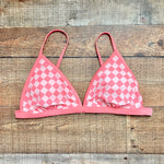 Kona Sol Pink Gingham Padded Bikini Top NWT- Size XL/16-18 (we have matching bottoms)