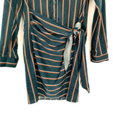 JOA Striped Button Up Faux Wrap Dress- Size S