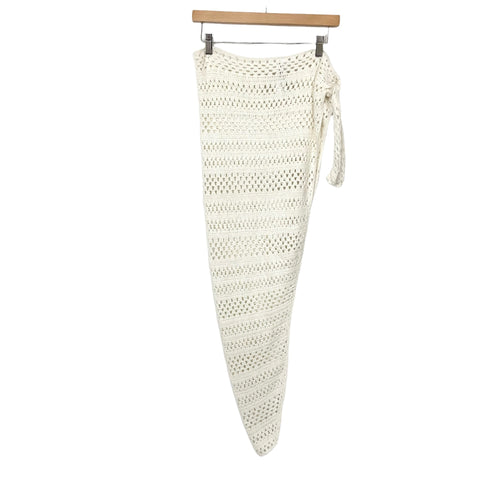 Forever21 Cream Open Knot Cover Up Skirt