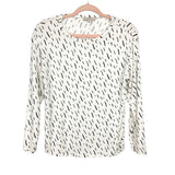 Loft White/Black Brushstroke Pajama Top- Size XS (We Have Matching Bottoms- Sold Out Online)