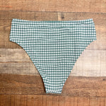 Shade & Shore x Target Sage Gingham High Leg Extra Cheeky High Waist Bikini Bottoms NWT- Size S (we have matching top)