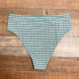 Shade & Shore x Target Sage Gingham High Leg Extra Cheeky High Waist Bikini Bottoms NWT- Size S (we have matching top)