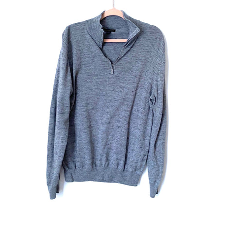 Art Of Rhetoric Men's Heathered Grey Quarter Zip Sweater Pullover- Size M