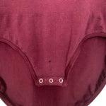 Yummie Wine Mock Neck Long Sleeve Full Back Bodysuit- Size M/L (see notes)