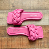 Shein Hot Pink Braided Sandals- Size 7