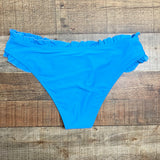 Pink Lily Blue Ruffle Bikini Bottoms- Size L (sold out online, we have matching top)