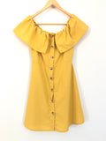 Goodnight Macaroon Ruffle Off the Shoulder Dress- Size S