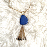 JM Navy Grey Stone Necklace