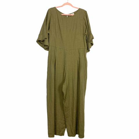 Uncle Frank Olive Wide Leg Jumpsuit NWT- Size XL