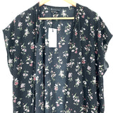 Bobeau Black Floral Kimono NWT- Size XS