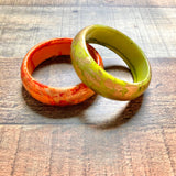 No Brand Orange and Green Gold Flecked Set of Two Bangles