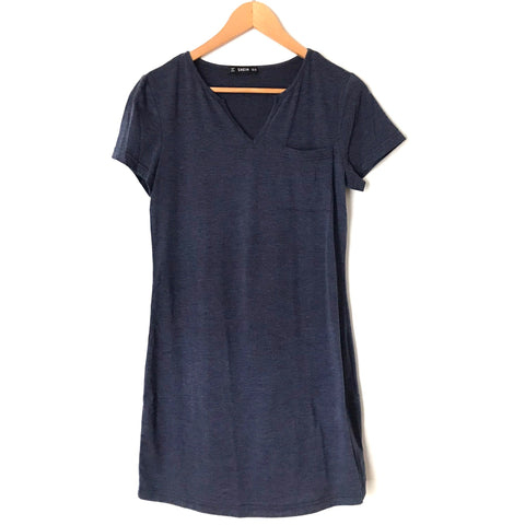 Shein Blue V Neck T Shirt Dress- Size XS
