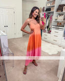 Mudpie Orange/Pink Tie Dye Maxi Dress NWT- Size S