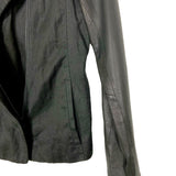 VINCE Black Lamb Leather Sleeve Asymmetrical Zipper Jacket- Size 2