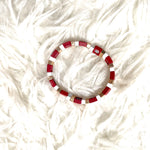 J Nicole Jewelry Cranberry and White Bracelet