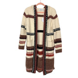 Petal + Pup Cream/Brown/Black/Red Striped Hooded Sweater Cardigan NWT- Size S (sold out online)