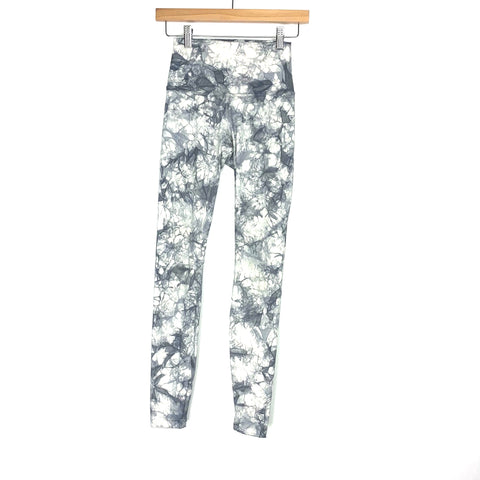 Lululemon White & Grey Marble High Waisted Leggings- Size 2 (Inseam 27") (See Notes)