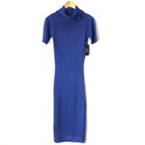 Lulus Blue Turtleneck Short Sleeve Knit Dress NWT- Size S