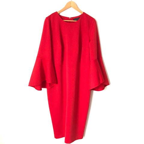 ELOQUII Red Flounce Sleeve Dress- Size 14