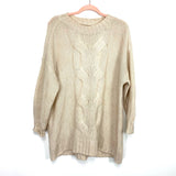 Aerie Cream Wool Blend Open Knit Sweater Tunic- Size M