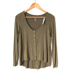 American Eagle Green Button Front Long Sleeve Top NWT- Size XXS