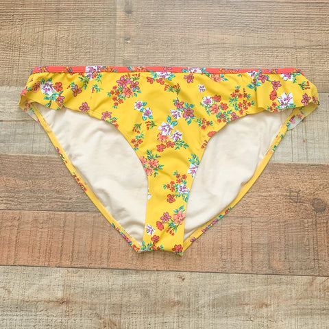 Swimsuits For All Yellow Floral Bikini Ruffle Bottoms- Size 16 (Bottoms only, we have matching top)