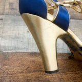 Tory Burch Navy Blue/Gold Heels- Size 9.5 (See Notes)