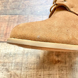 Forever Tan Suede Lace Up Block Heel Booties- Size 9 (see notes)