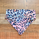 Buddy Love Pink/Blue Animal Print Bikini Bottoms- Size M (we have matching top)